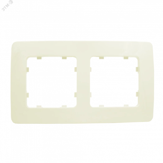 Рамка двухместная, скрытой установки, цвет слоновая кость