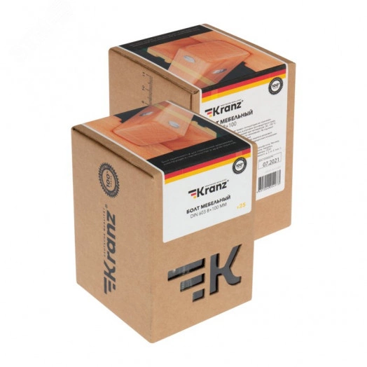 Болт мебельный DIN 603. 8х100 (25 шт/уп)