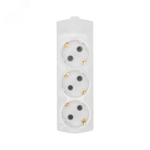 Колодка PREMIUM 3 гнезда, с/з, белый