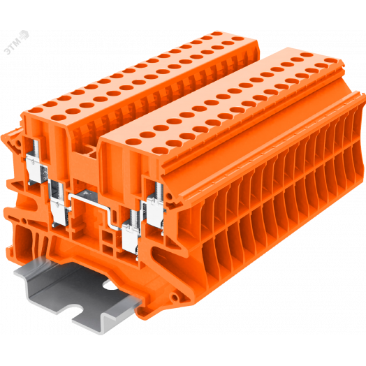 Клемма TU 2-2 винтовая, сечение 2,5 мм. кв., оранжевая