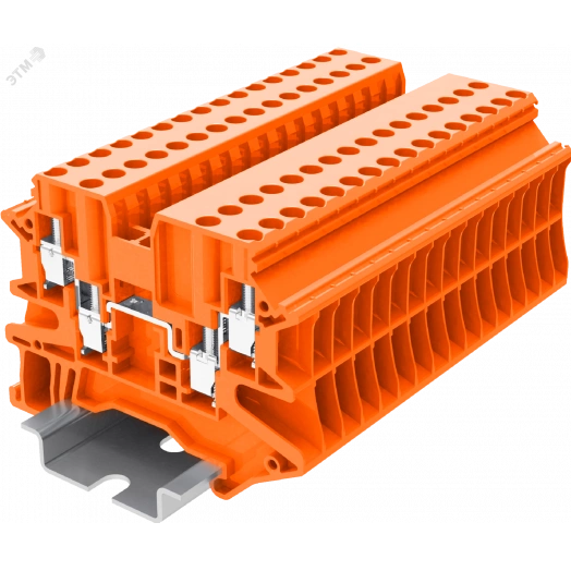 Клемма TU 2-2 винтовая, сечение 2,5 мм. кв., оранжевая