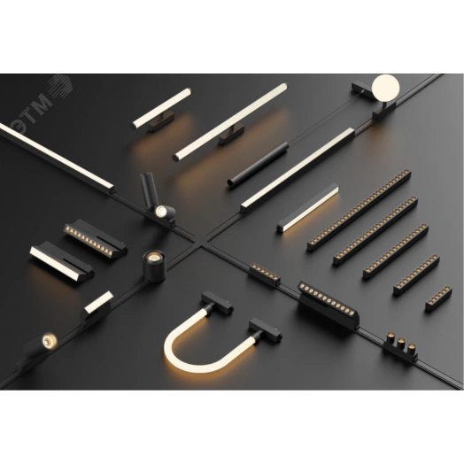 Светильник светодиодный трековый подвесной Flex Tube Opal L500 для магнитной системы Galakti 244x26x315 мм 8 Вт 4000 K 360 град CRI>95 черный