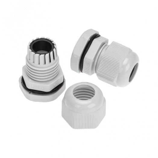 Ввод кабельный PG-11 (5-10 мм) серый, комплект (2 шт/уп)