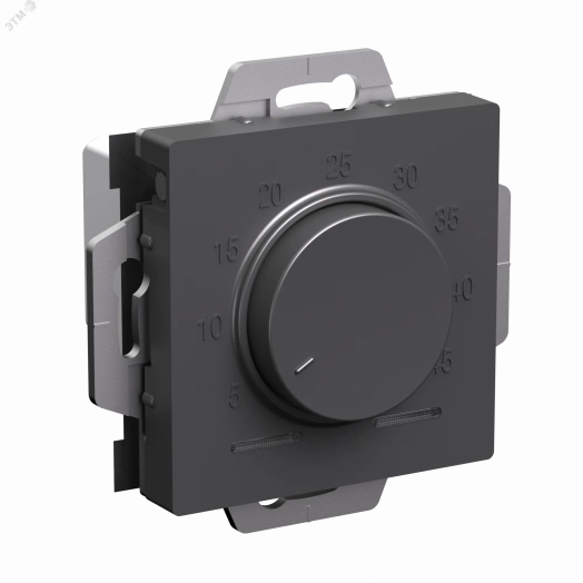 ATLASDESIGN ТЕРМОСТАТ электрон. теплого пола с датчиком, 10A, механизм, БАЗАЛЬТ