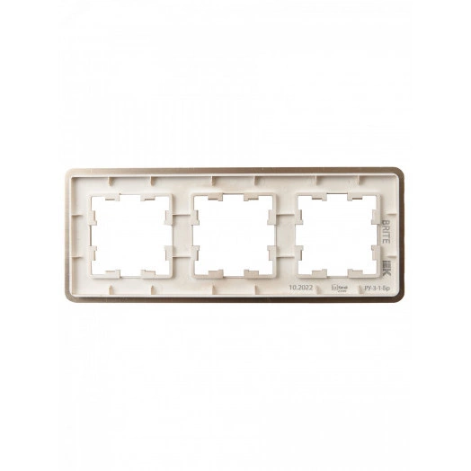 BRITE Рамка 3 поста РУ-3-1-Бр металл шампань RE AL IEK