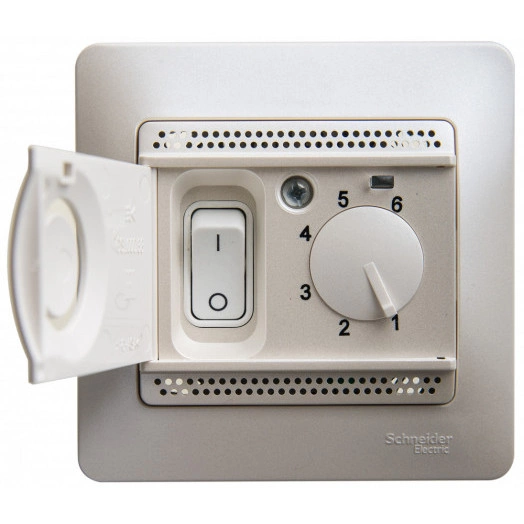 GLOSSA термостат электрон.теплого пола с датчиком,от+5до+50°C,10A, перламутровый