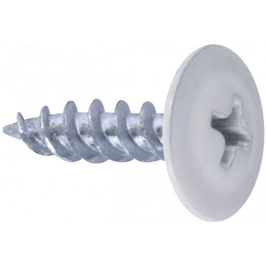 Саморез 4,2x32 с прессшайбой, острый, цинк RAL 9003 Белый (1000 шт/уп) Промрукав