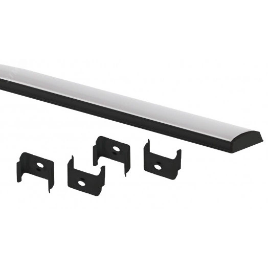 Комплект с гибким накладным анодированным профилем 1506GB 15х6,4мм, 2м, черный CAB292