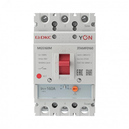 Выключатель автоматический YON MGS160 3P 128-160A 25kA