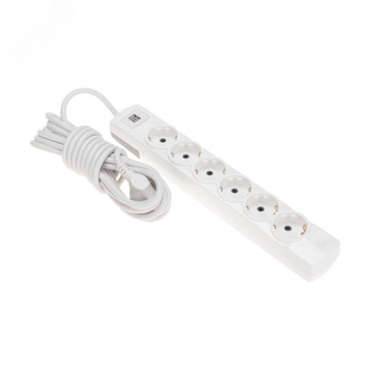 Удлинитель PREMIUM 6 гнезд, 5 м, 3х1,5 мм2, с/з, 2 USB, белый