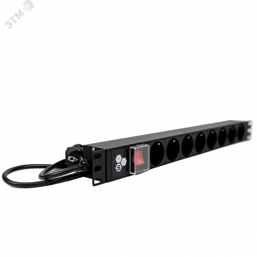 Блок розеток 19 PDU 8 розеток. 16 A. выключатель. шнур 1.8 м