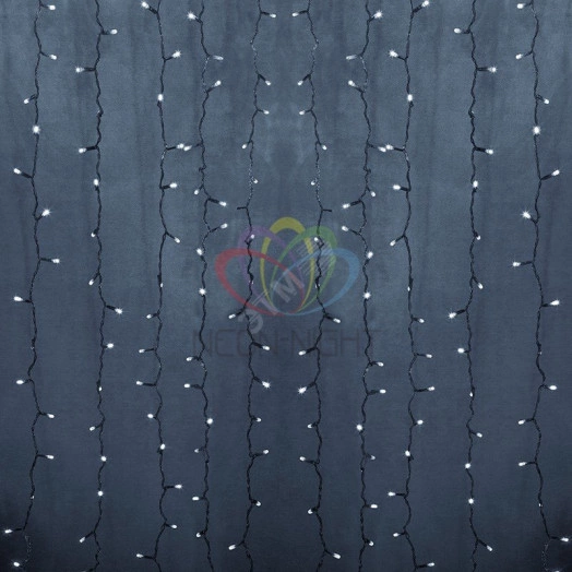 Гирлянда профессиональная Светодиодный Дождь 2х6м эффект водопада прозрачный провод 24В белый