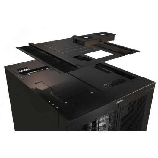 Шкаф напольный 19-дюймовый TSR-4881-DDAA-P12-R101-RAL9005, 48U, 2325x800х1000 мм (ВхШхГ), передняя и задняя двойные распашн. перфорир. двери, боковые панели съемные, панель крыши с заглушками щеточных вводов, цвет черный (RAL 9005)