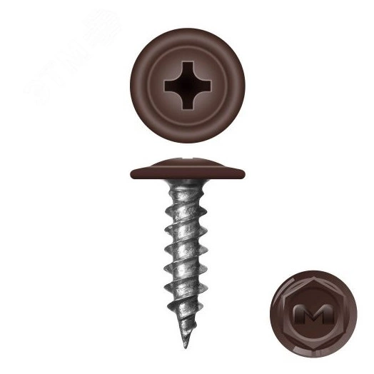 Саморез металл/металл 4.2х25 пресс-шайба острый RAL8017