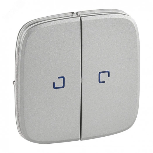 Valena ALLURE Лицевая панель для выключателя двухклавишного с подсветкой Алюминий