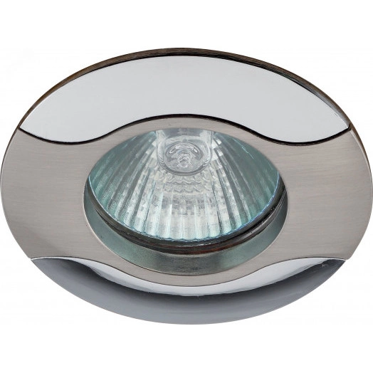 Светильник встраиваемый литой  волна  KL18 SN/CH MR16,12V/220V, 50W сатин никель/хром (100/2000) ЭРА