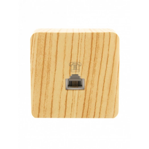 VIOLA Розетка телефонная евро белёный дуб (12шт/144шт)