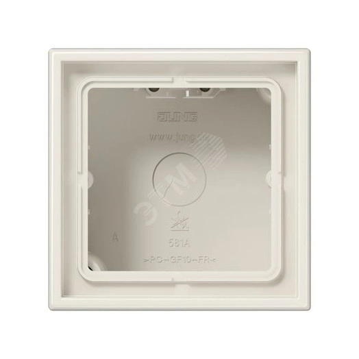 Коробка для накладного монтажа с негорючим основанием 1-я  для горизонтальной/вертикальной установки  в комплекте с рамкой  для установки устройств и накладок серии LS990  Материал- дуропласт  Цвет- слоновая кость
