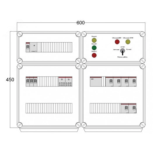 Щит управления электрообогревом DEVIBOX HR 6x4400 D330 (в комплекте с терморегулятором и датчиком температуры)