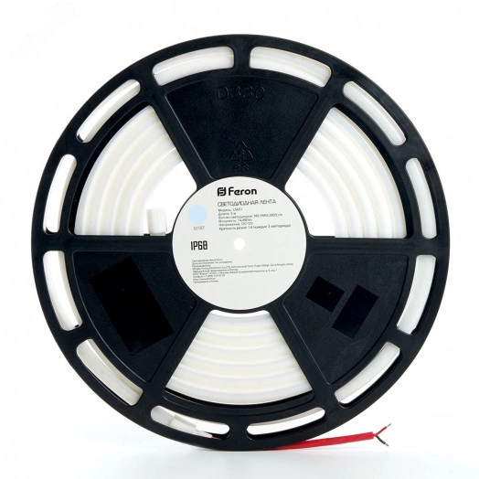 Лента светодиодная неоновая LEDх180/м 5м 14.4w/m 12в IP68 дневной