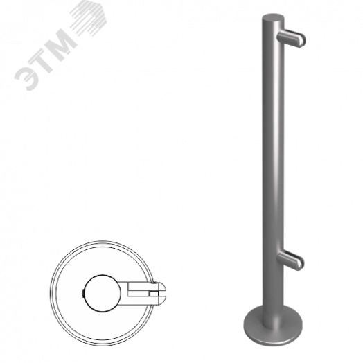 Стойка ограждения под стекло односторонняя 800мм