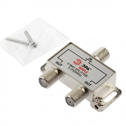 Делитель ТВ Simple DS-F-SAT-01 2 ответвления под F разъём 5-2500 МГц