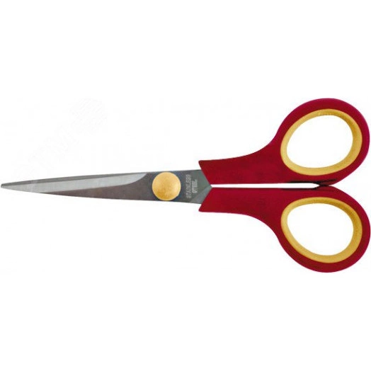 Ножницы бытовые нержавеющие, прорезиненные ручки, толщина лезвия 1.4 мм, 135 мм