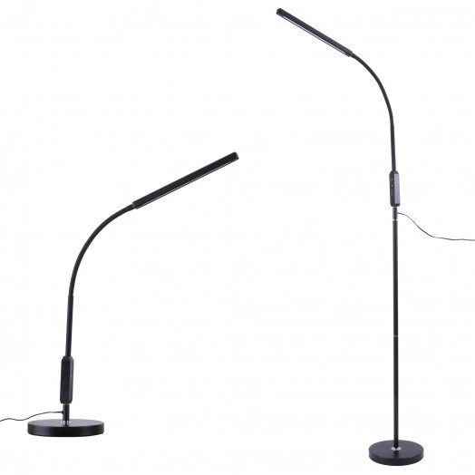 Торшер ULM-T619 10W/3000-6500K/DIM BLACK напольный светодиодный 10W с регулировкой наклона Сенсорный выключатель Диммер Черный ТМ Uniel