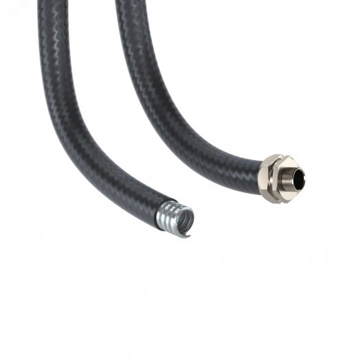 Металлорукав DN 20мм в гладкой PU оболочке, Dвн   20,5 мм, Dнар27,0мм,50м, цвет черный