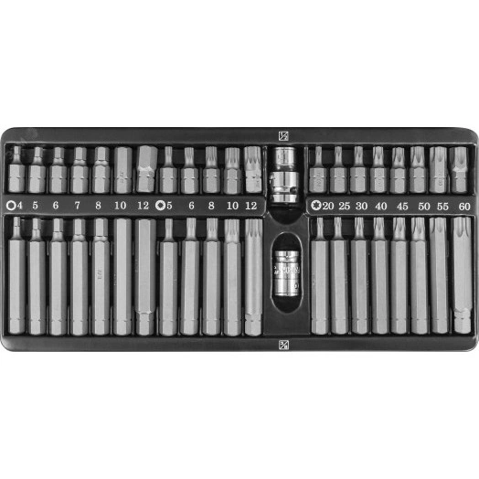 Набор вставок-бит 10 мм DR с переходниками, 42 предмета