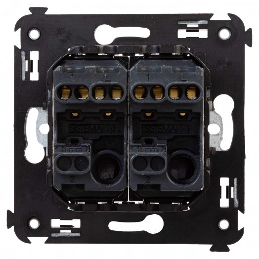 Avanti Выключатель двухклавишный в стену, Черный   квадрат