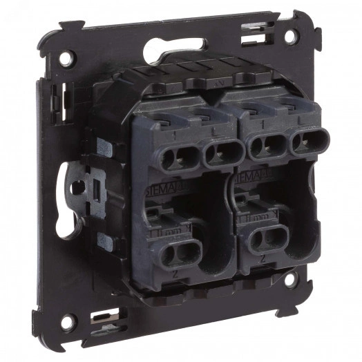 Avanti Выключатель двухклавишный в стену, Черный   квадрат