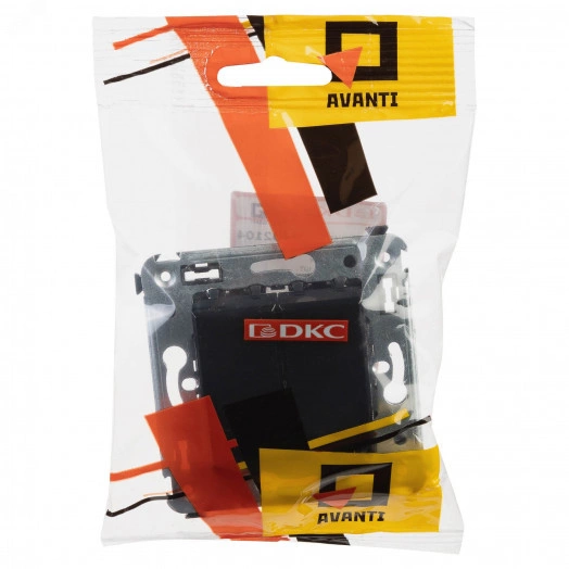 Avanti Выключатель двухклавишный в стену, Черный   квадрат