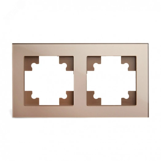 Рамка двухместная горизонтальная, серия Катрин, шампань, Stekker