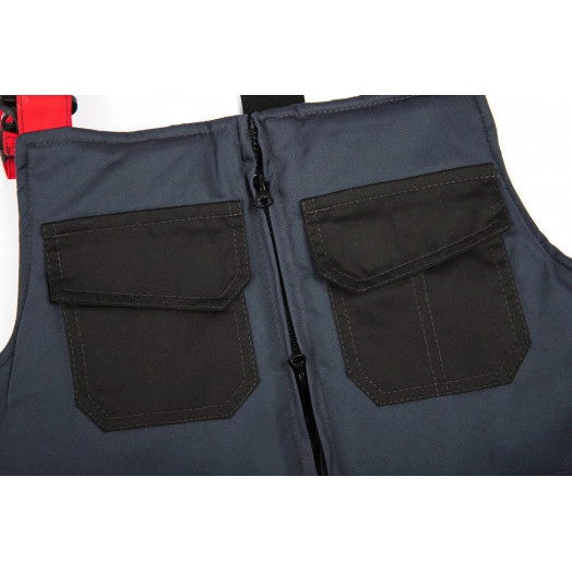 Костюм зимний Фаворит-Мега (ткань Протек,240) полукомбинезон, черный красный серый, 64-66  182-188