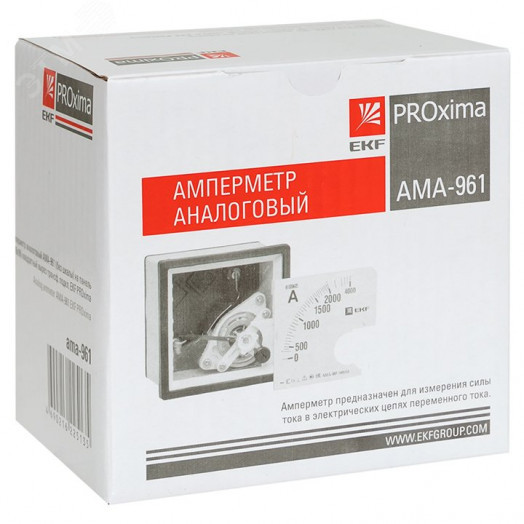 Амперметр AM-A961 (без шкалы) аналоговый на панель (96х96) квадратный вырез трансформаторное подключение PROxima