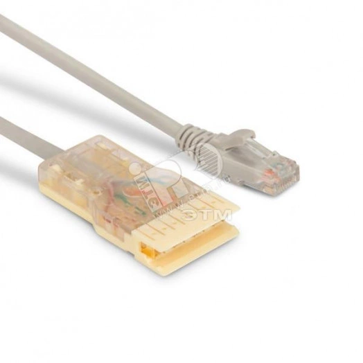 Патч-корд 110 тип - RJ45 4 пары категория 5e LSZH серый (1м)