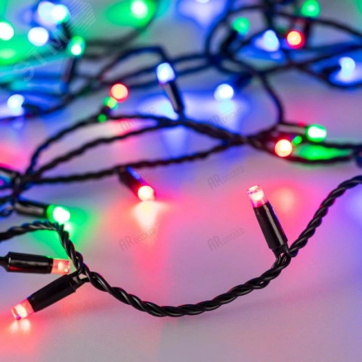Гирлянда светодиодная декоративная ARD-STRING-CLASSIC-10000-BLACK-100LED-LIVE RGB-DMX (24V, 10W) (ARDCL, IP65)