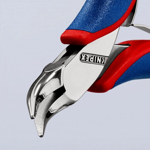 Плоскогубцы захватные для электроники плоскокруглые губки голова под 45° L-115 мм 2-компонентные рукоятки блистер KN-3542115SB