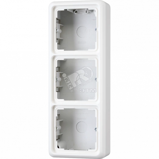 Коробка накладная с рамкой 3 поста белая