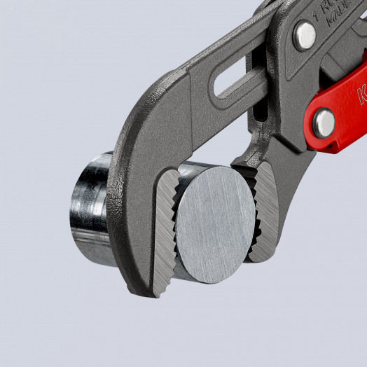 Ключ трубный 1 S-образные тонкие губки с быстрой регулировкой 42 мм (1 5/8) L-330 мм серый Cr-V многоэтапная закалка в масле KN-8361010