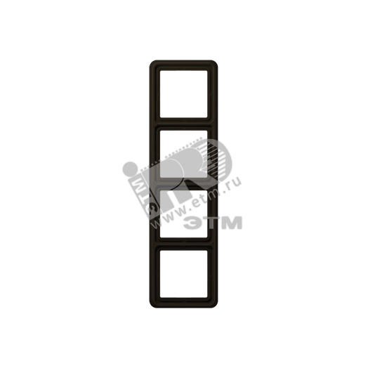 Рамка 4 поста универсальная ударопрочная коричневая