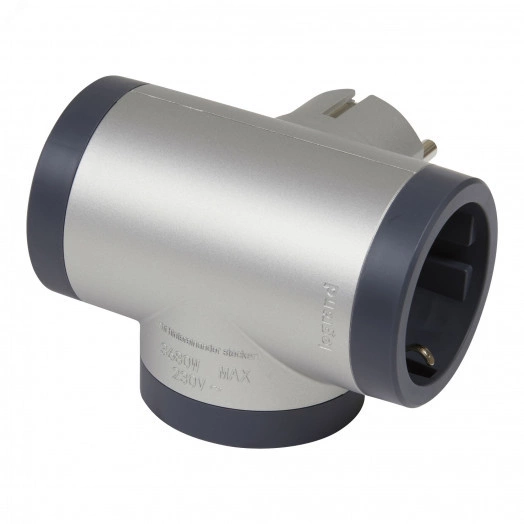 Тройник серии  Стандарт  3 х 2К+З, цвет: алюминиево-черный