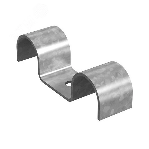 Скоба кабельная усиленная двойная 28 мм, толщ. 1,5 мм, гальван. цинк