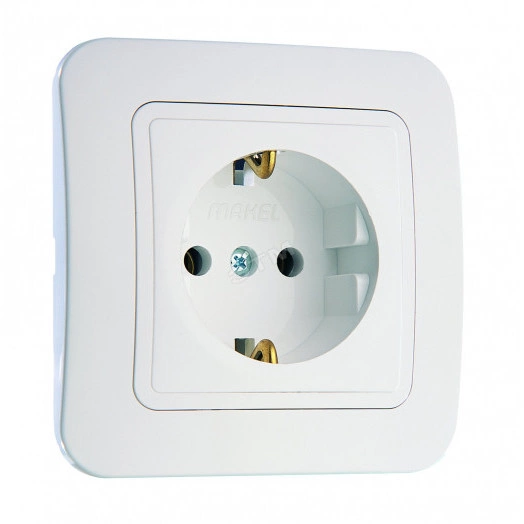 Lillium Розетка с заземлением белая