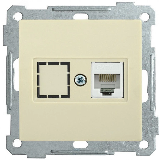 РK11-1-Б Розетка компьютерная RJ45 Cat6 BOLERO кремовый IEK