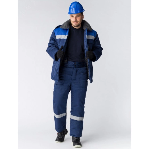 Костюм зимний Труженик-Ультра (ткань Смесовая,210) брюки, темно-синий васильковый, 48-50  194-200