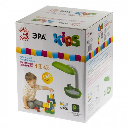 NLED-455-5W-GR Светильники настольные ЭРА наст.светильник NLED-455-5W-GR зеленый