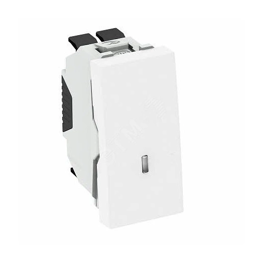 Переключатель 1-полюсный с подсветкой, 10 A / 250 В (белый)