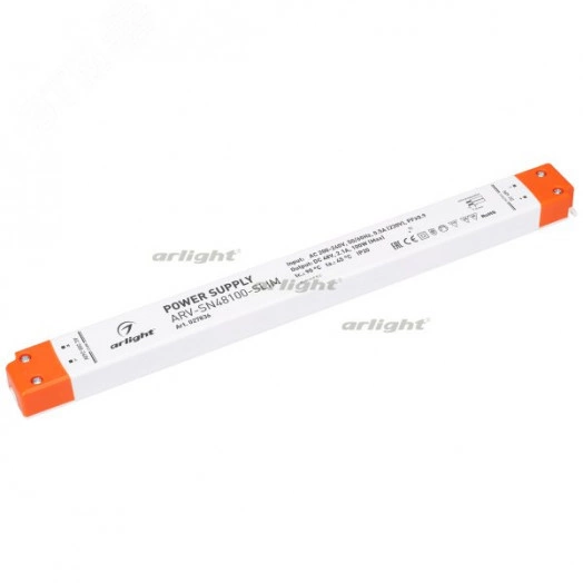 Блок питания ARV-SN48100-SLIM (48V, 2.1A, 100W, PFC) (ARL, IP20 Пластик, 3 года)